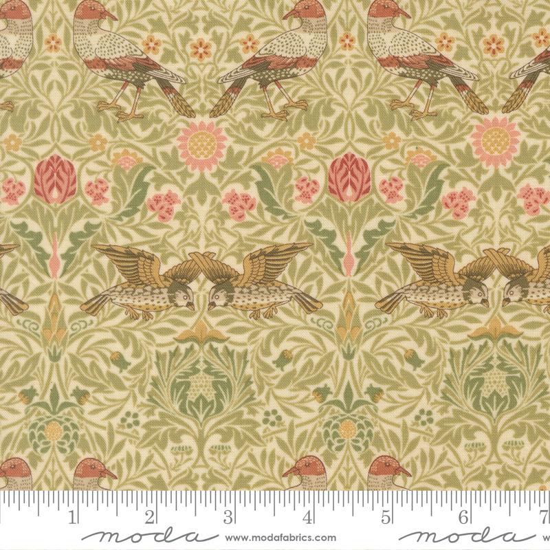Morris Muse || Birds Damask || Parchment