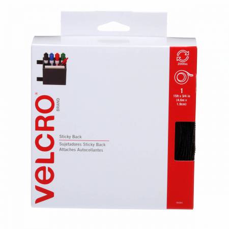 Velcro brand Sticky Back Tape Black 3/4in x 15ft