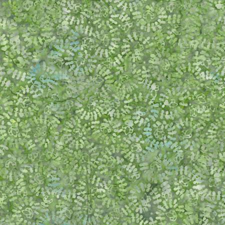 Light Green Spiral Vines Batik