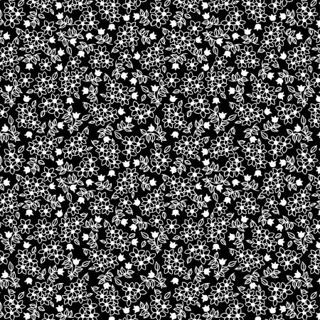 Shadow Blooms Black Small Floral