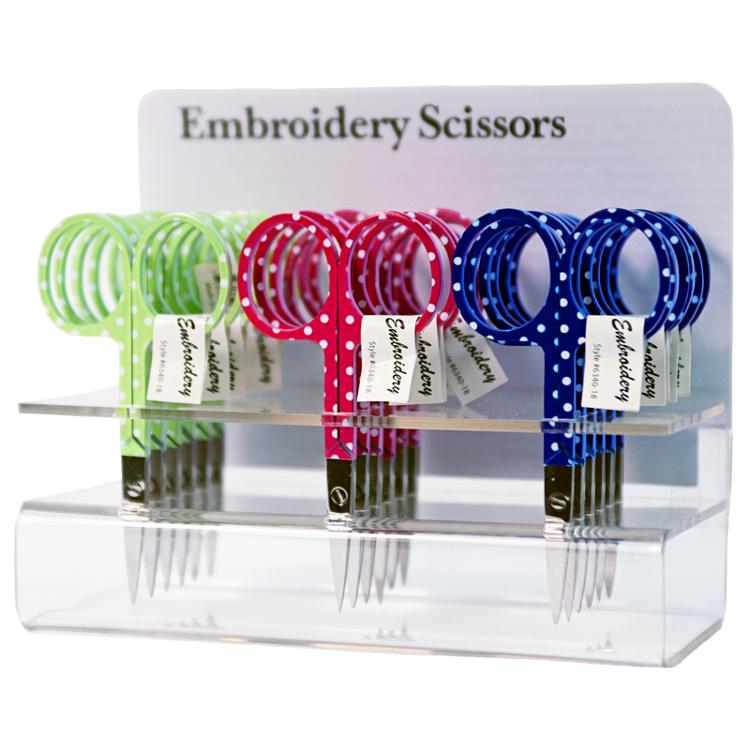 Embroidery Scissor 3½" White Dots 6340 18