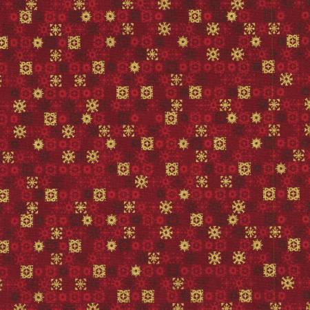 Holiday Flourish-Festive Finery Snowflakes Cranberry w/Metallic