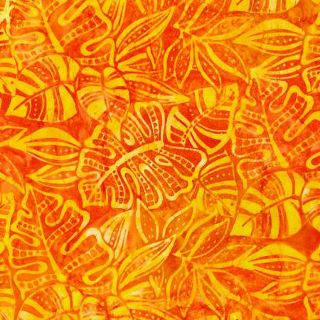 Totally Tropical Leaves Tangerine Batik