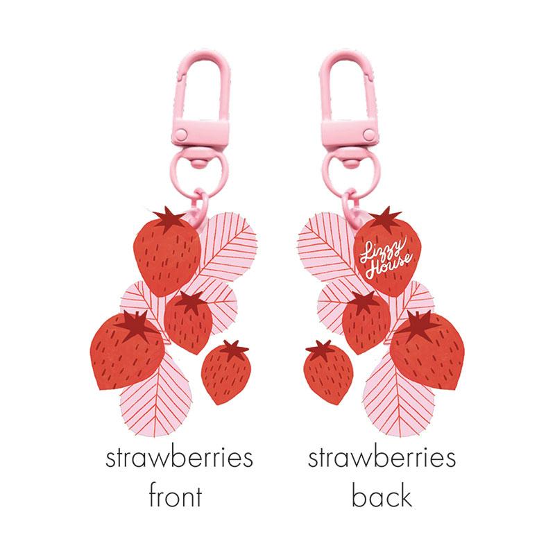 Zipper Gltr Charm Strawberry Bo LHFVZ002 Lizzy House#1