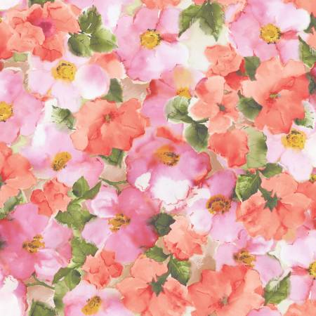 Flower Wash Peach/Pink 108in Wideback