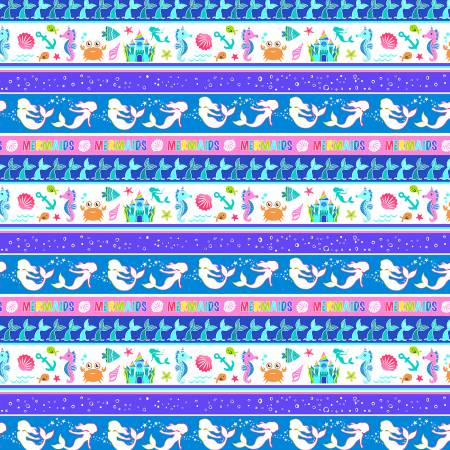 Mystical Mermaids Multi Under the Sea Stripe