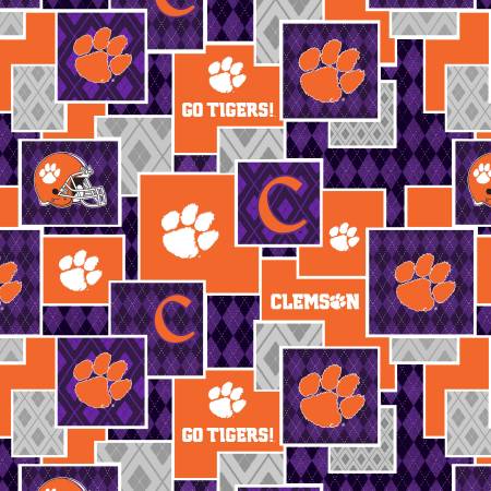 Clemson Argyle Boxes-Cotton