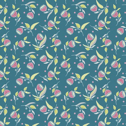 Stitch Garden Pod Flowers Dark Teal