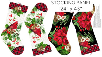 Cardinal Christmas Socking Panel 43" x 24"