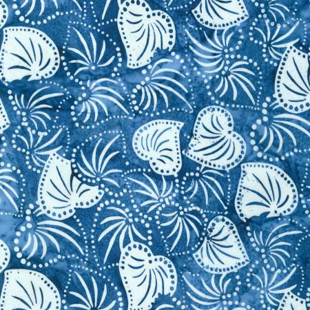 Artisan Batiks: Kasuri - Leaves Blueberry Batik AMD-20831-4