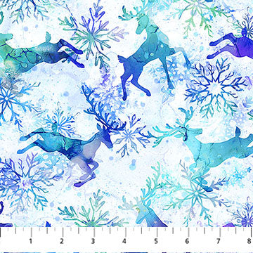 Midwinter Magic Reindeer Prance White Multi