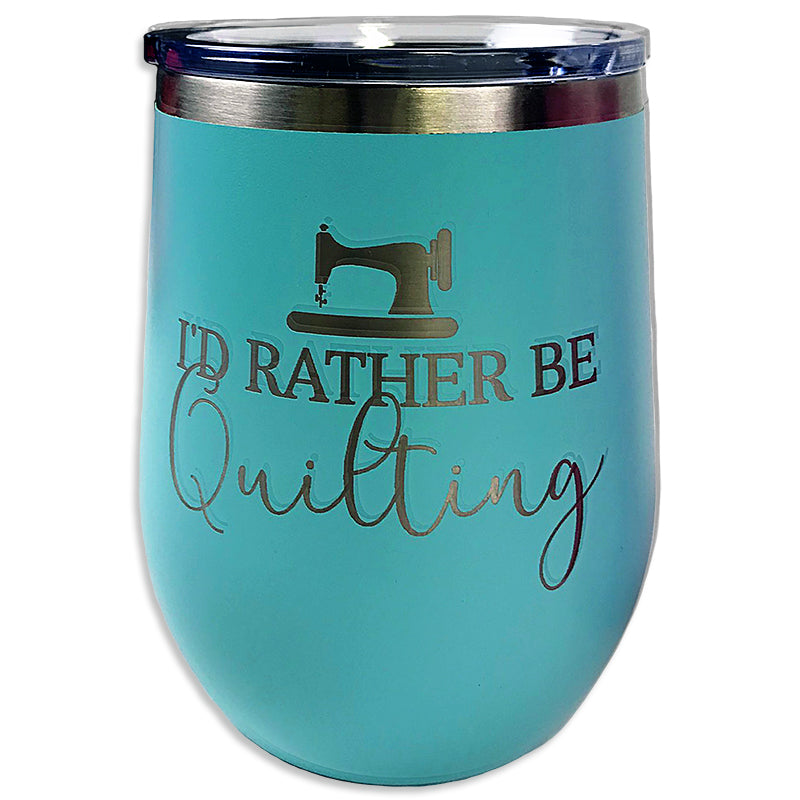 Tumbler Teal Rather Be Quilting