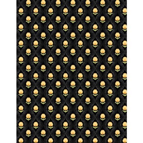 Patch of Sunshine Floral and Dot Black