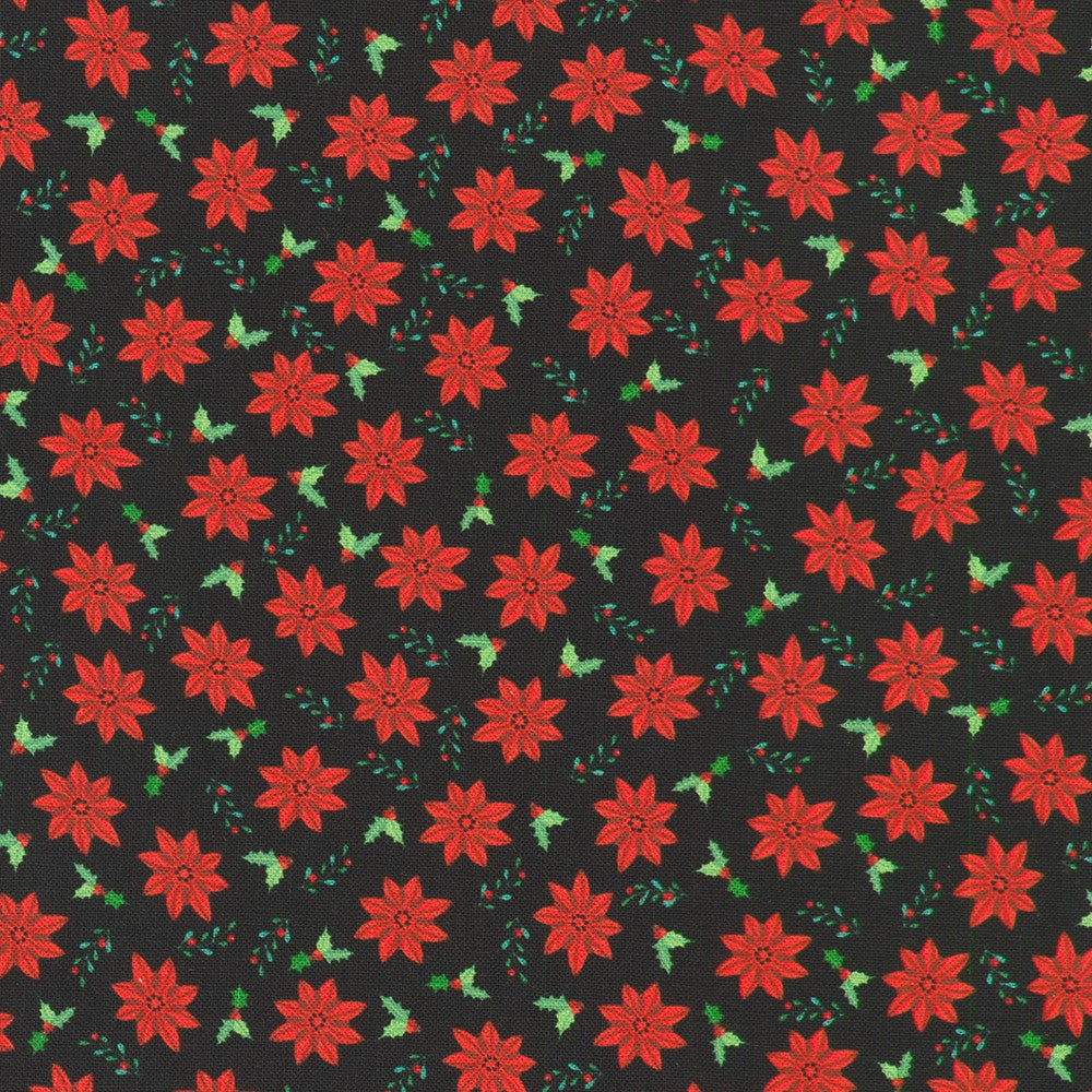 Tiny Tidings || Poinsettias || Black