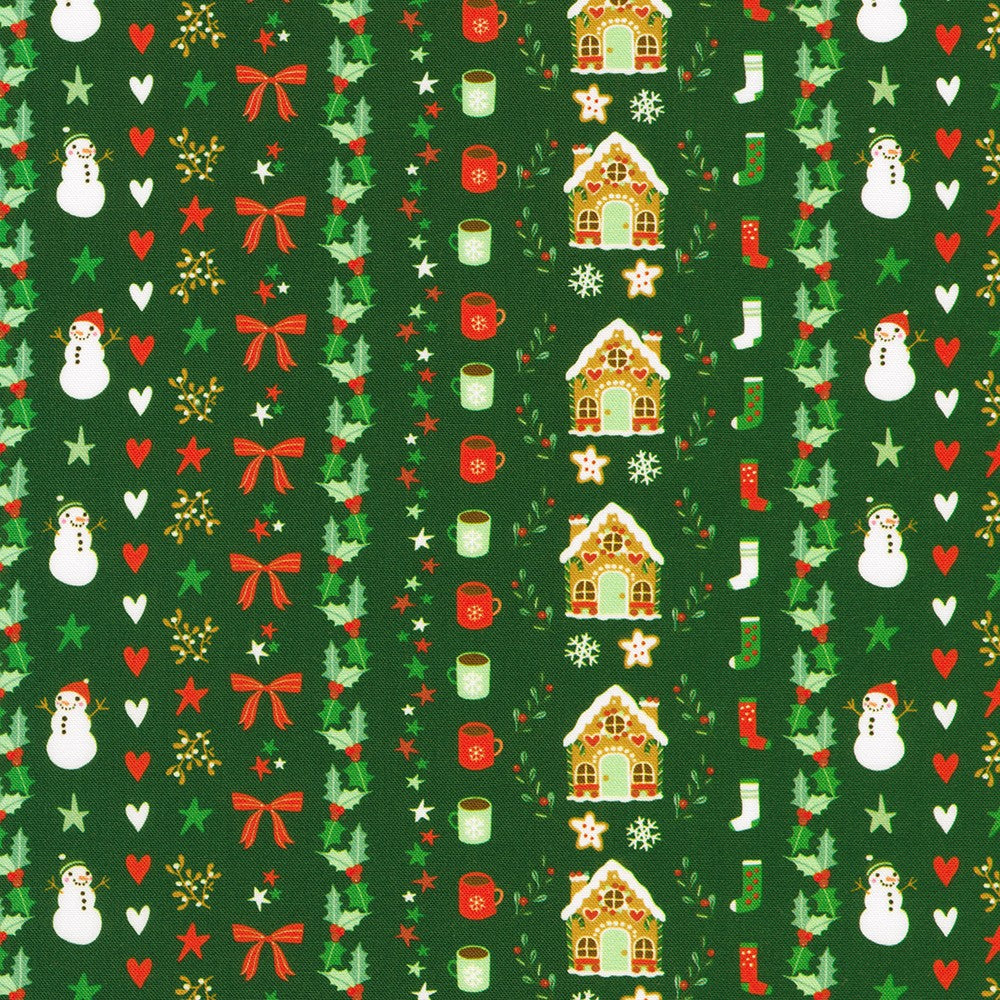 Tiny Tidings || Christmas Motif Stripe || Evergreen