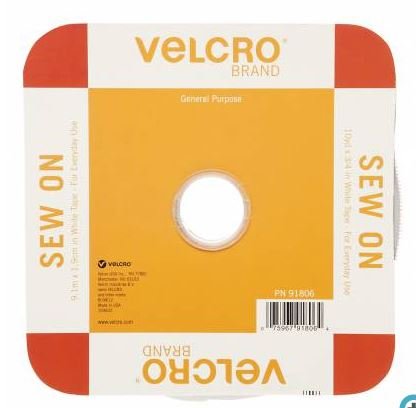 Velcro Sew on White 3/4in (Sold By The Yard)