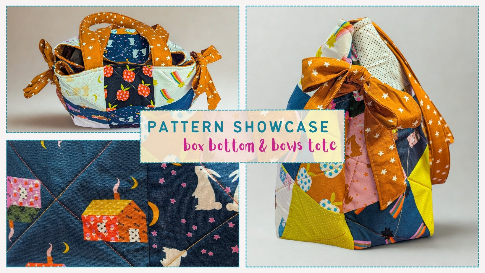 Pattern: Box Bottom & Bows Tote Bag