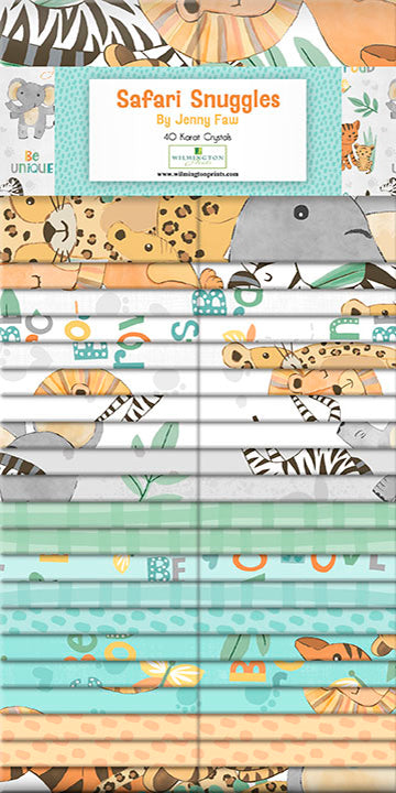 Safari Snuggles Baby Quilt Fabric || 40 Karats Crystals Precut Strips (2½″ × 44″)