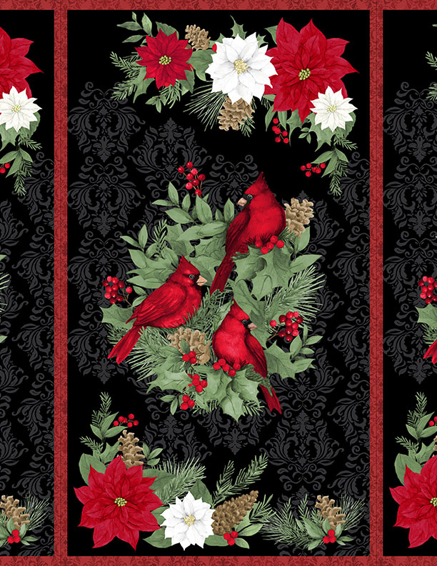 Cardinal Charm || 24" x 43" Black Multi Panel