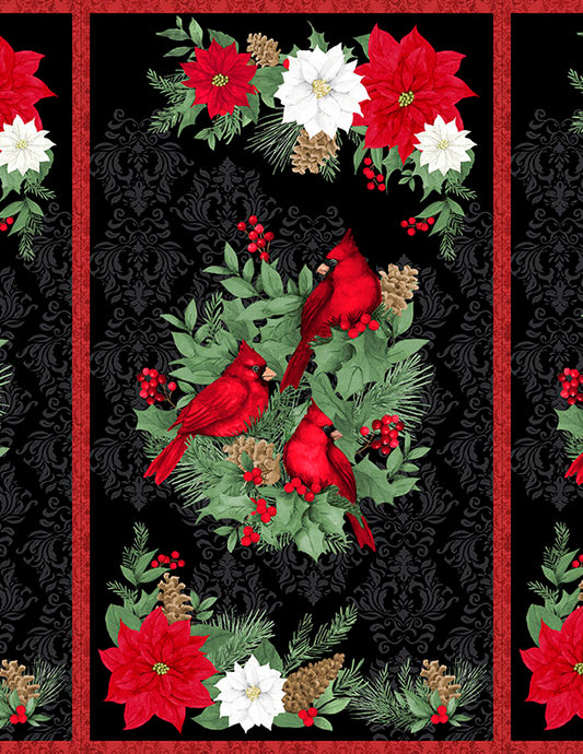 Cardinal Charm || 24" x 43" Black Multi Panel