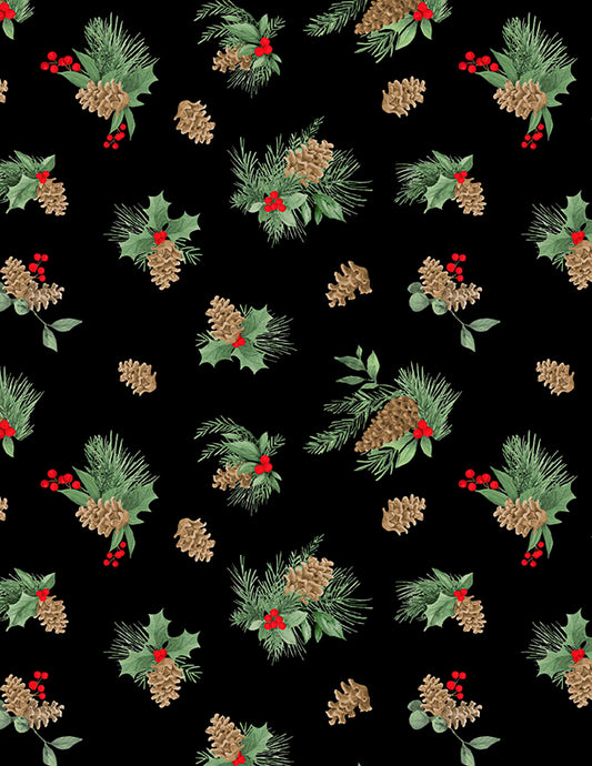 Cardinal Charm || Pine Cone Toss Black