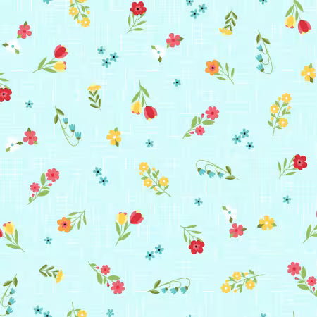 Sippin' on Sunshine || Aqua Blue Ditsy On Texture