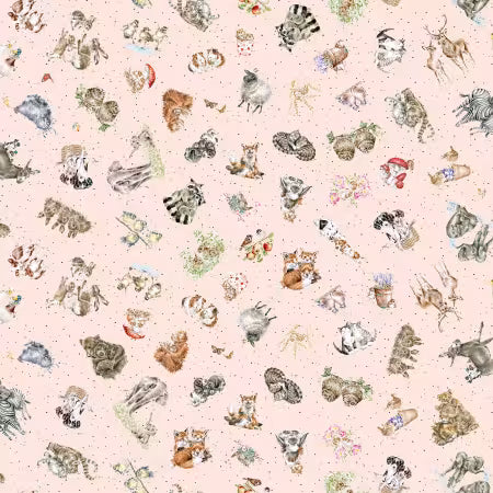 Together is Better || Pale Pink Tossed Animals