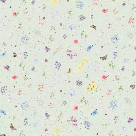 Together is Better || Pale Green Flowers And Butterflies