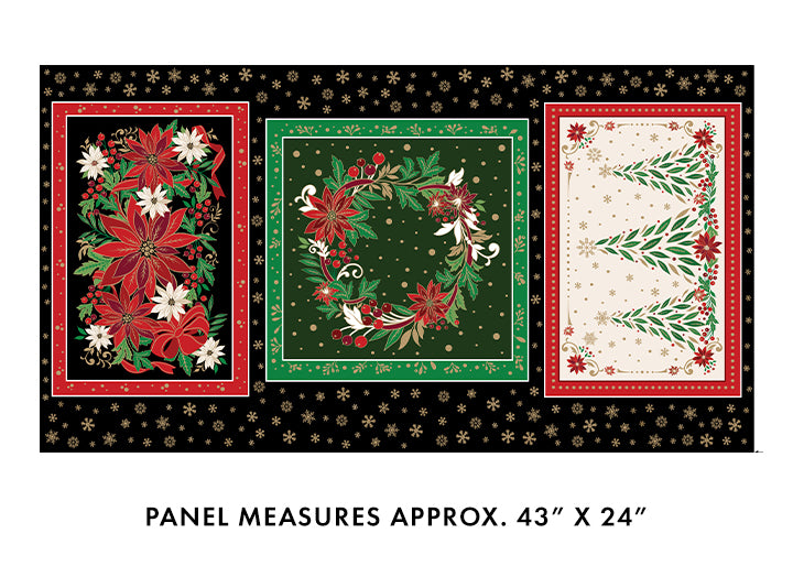 Holiday Nouveau || 43" X 24" Panel || Black