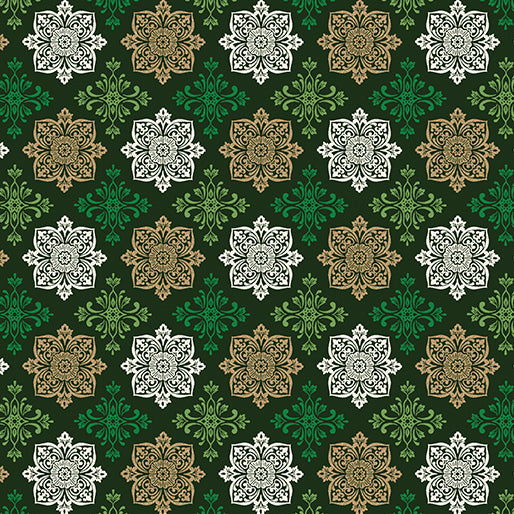 Holiday Nouveau || Medallions || Forest Green