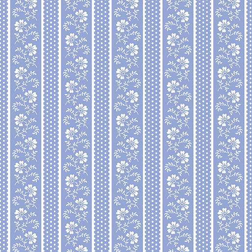 April's Garden || Flower Pot Stripe || Medium Blue