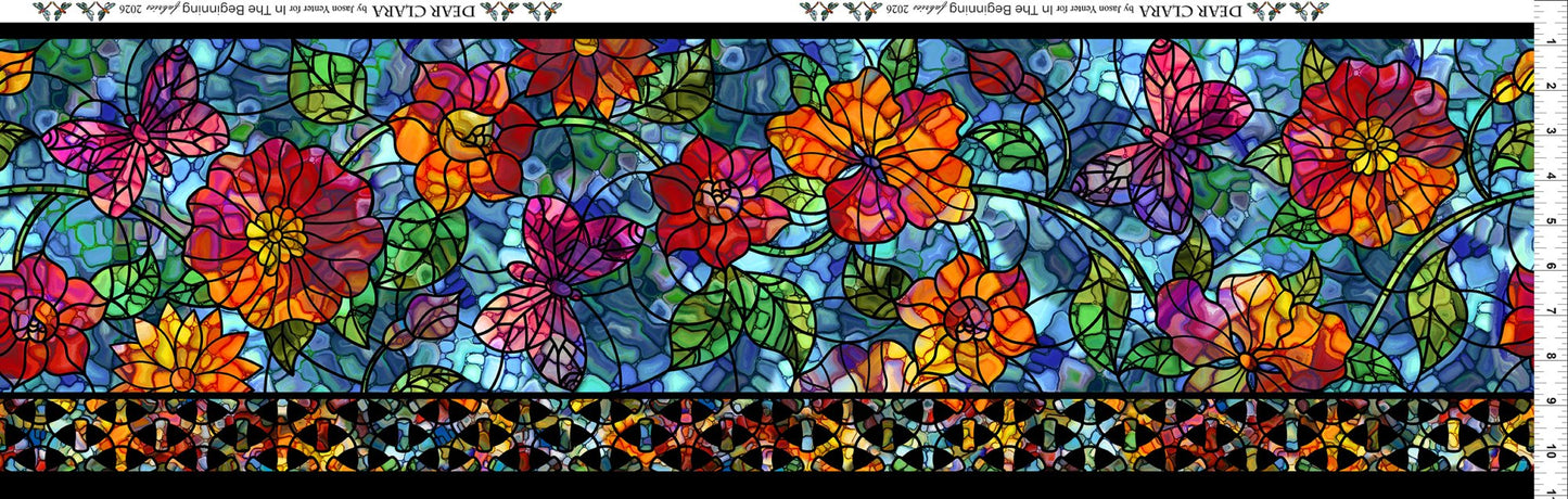 Dear Clara || Stained Glass Border || Blue