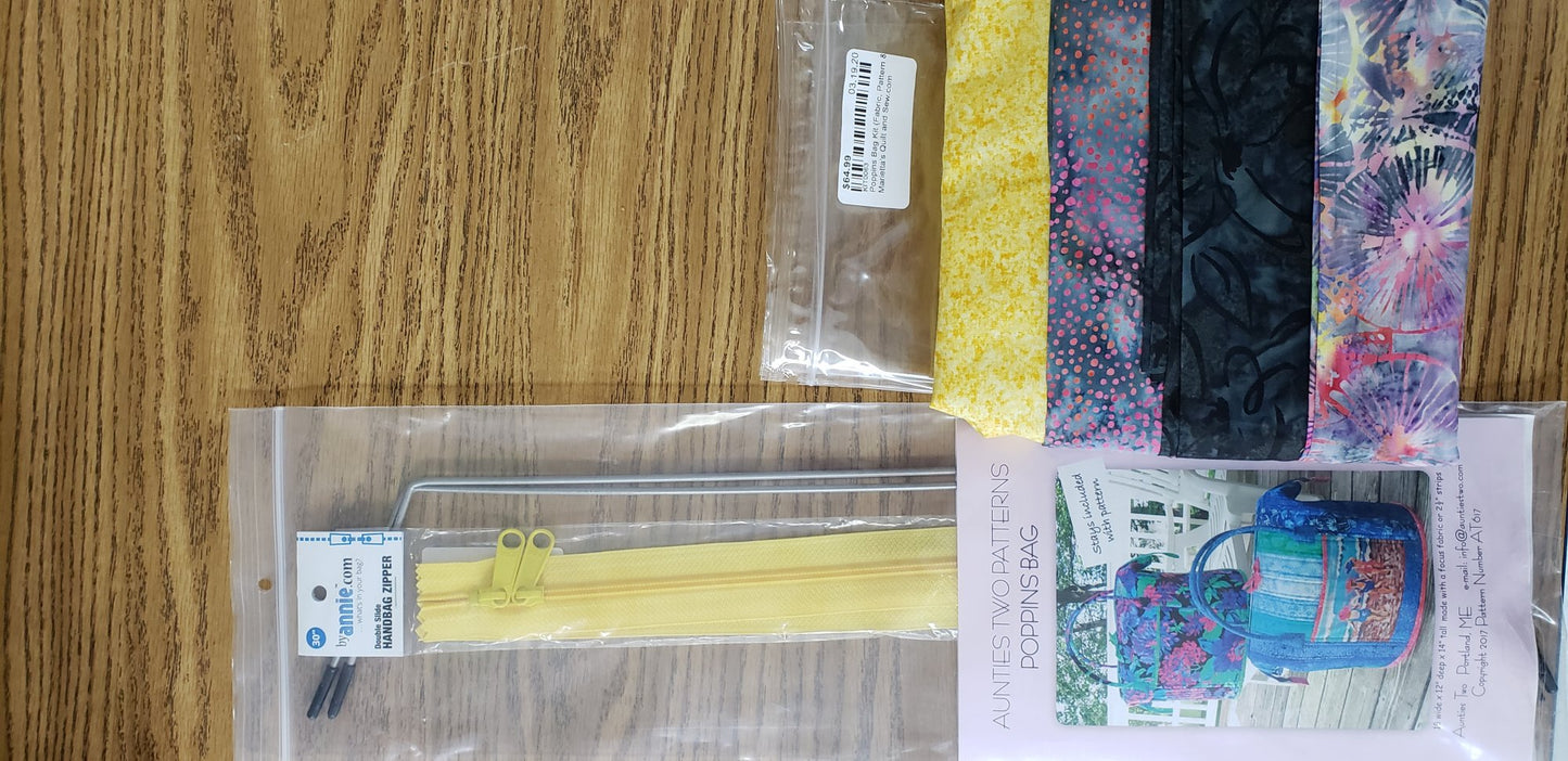 Poppins Bag Kit (Fabric Pattern & Zipper Only) Version 2