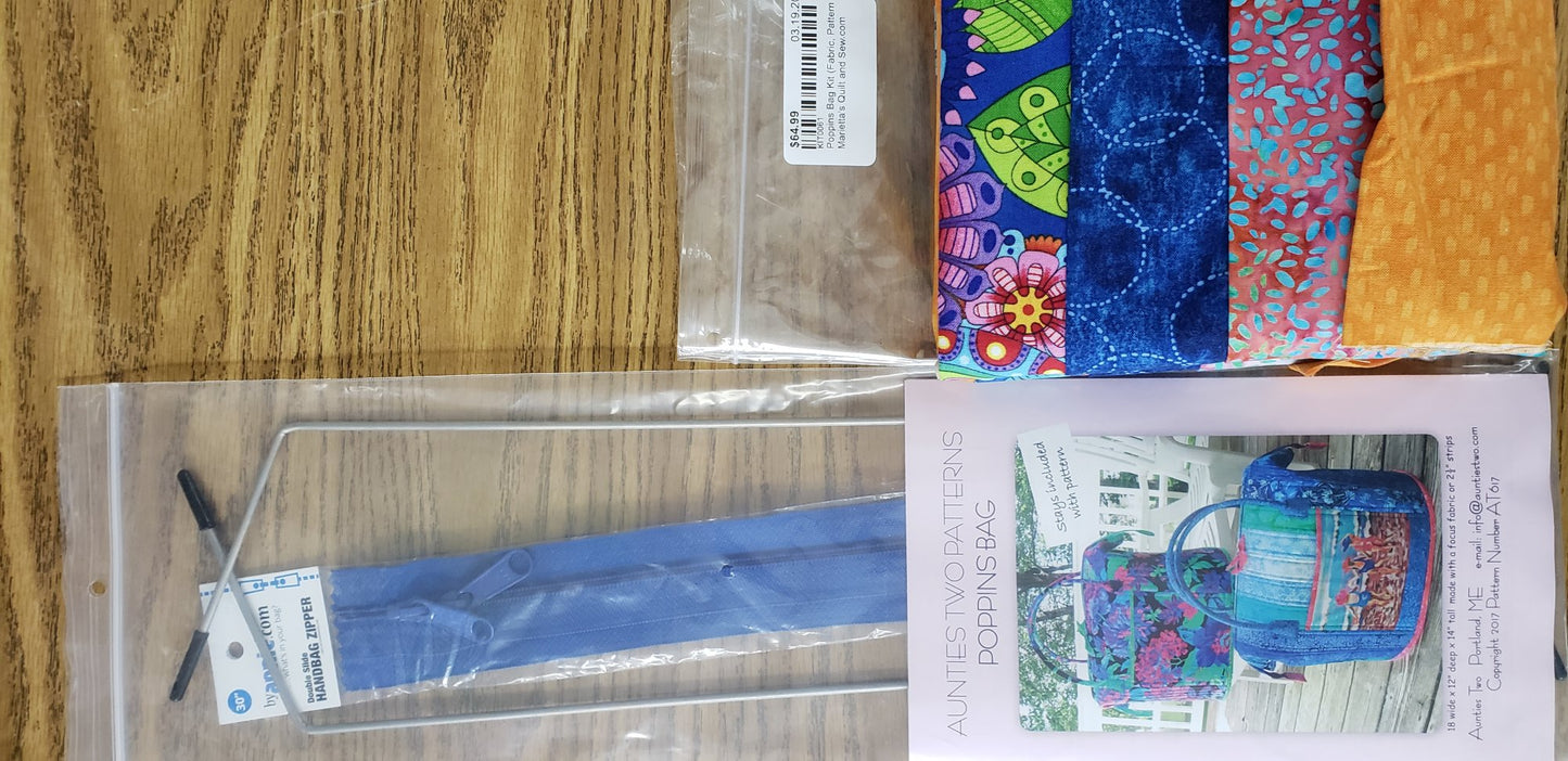 Poppins Bag Kit (Fabric Pattern & Zipper Only) Version 1