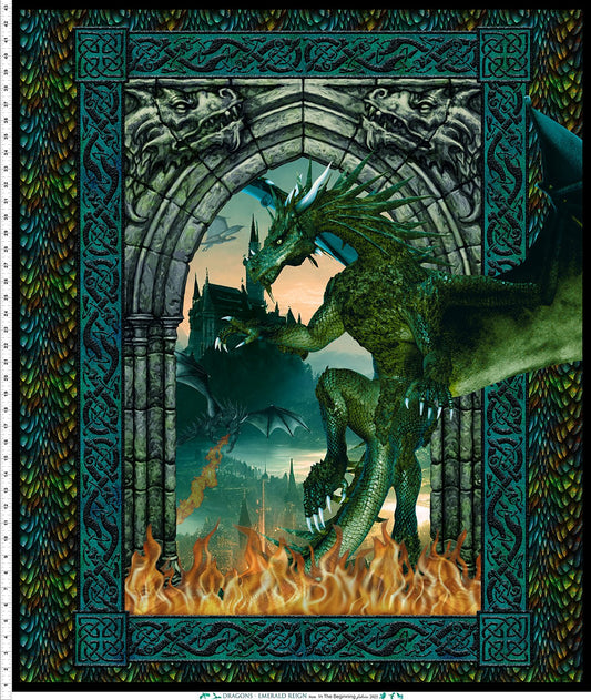 Dragons - Emerald Reign || Dragon || Multi 36" x 44" Panel