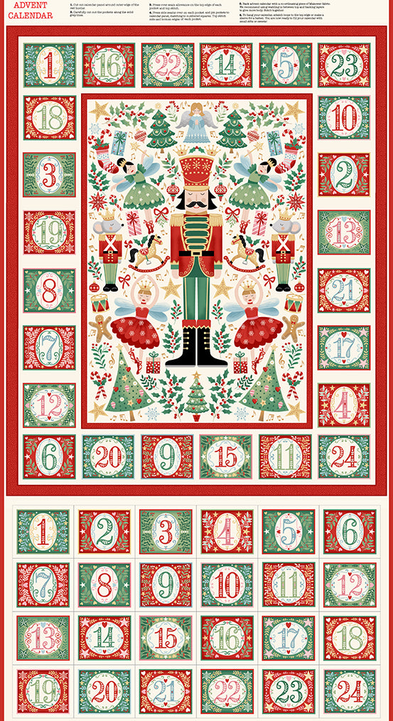 The Nutcracker || Advent || 24" x 44" Panel ||Cream