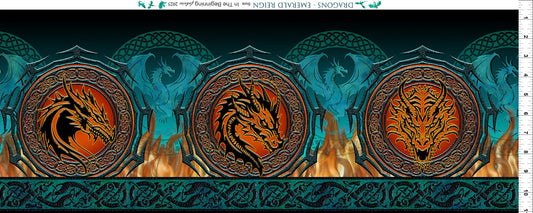 Dragons - Emerald Reign || Border Stripe Multi || Green-Black