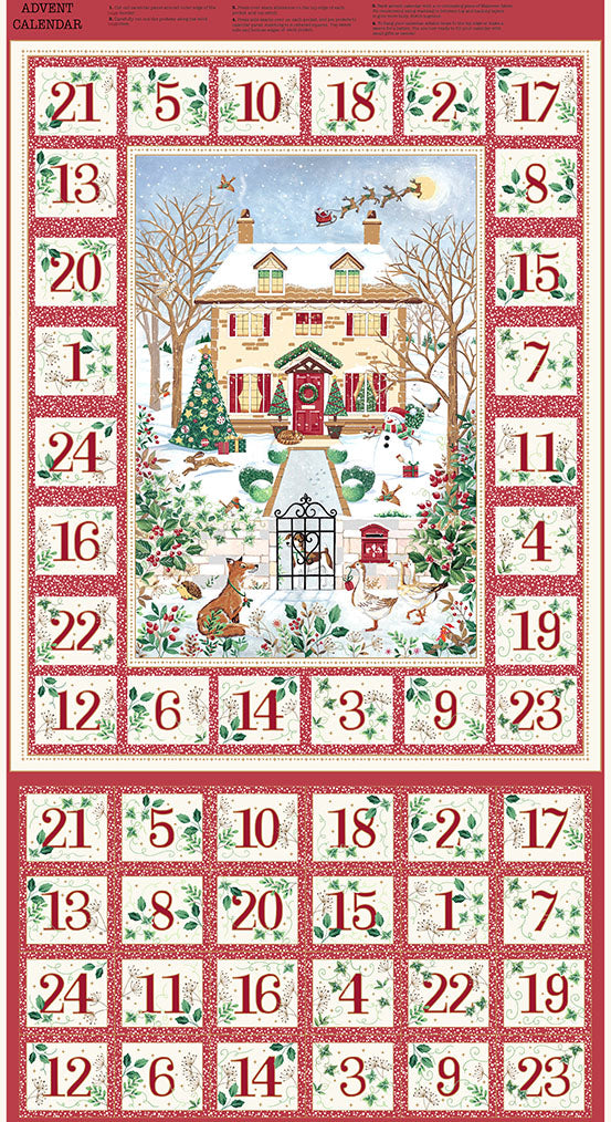 Country Christmas || Advent || 24" x 44" Panel || Red