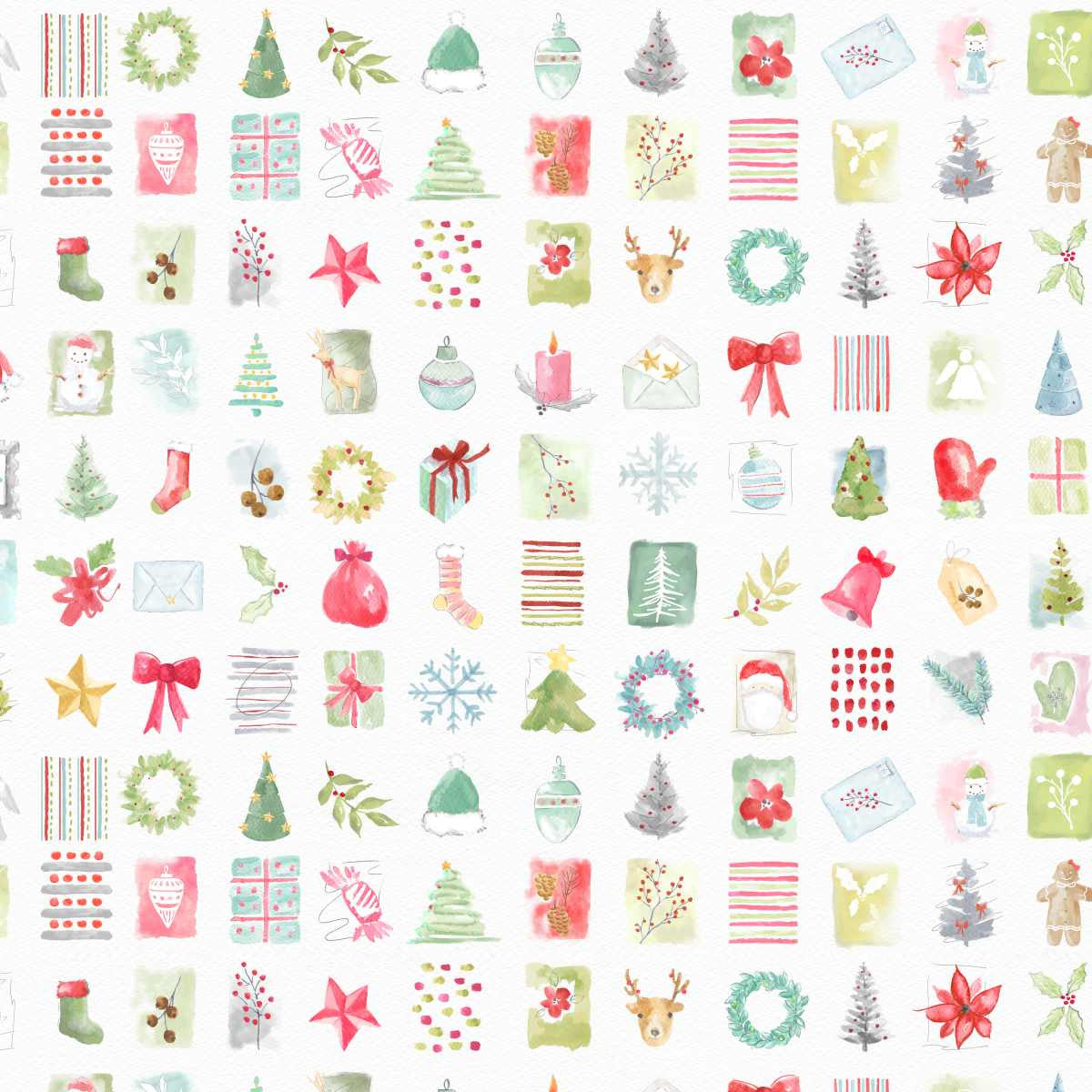 Christmas In Color || Watercolor Motiffs
