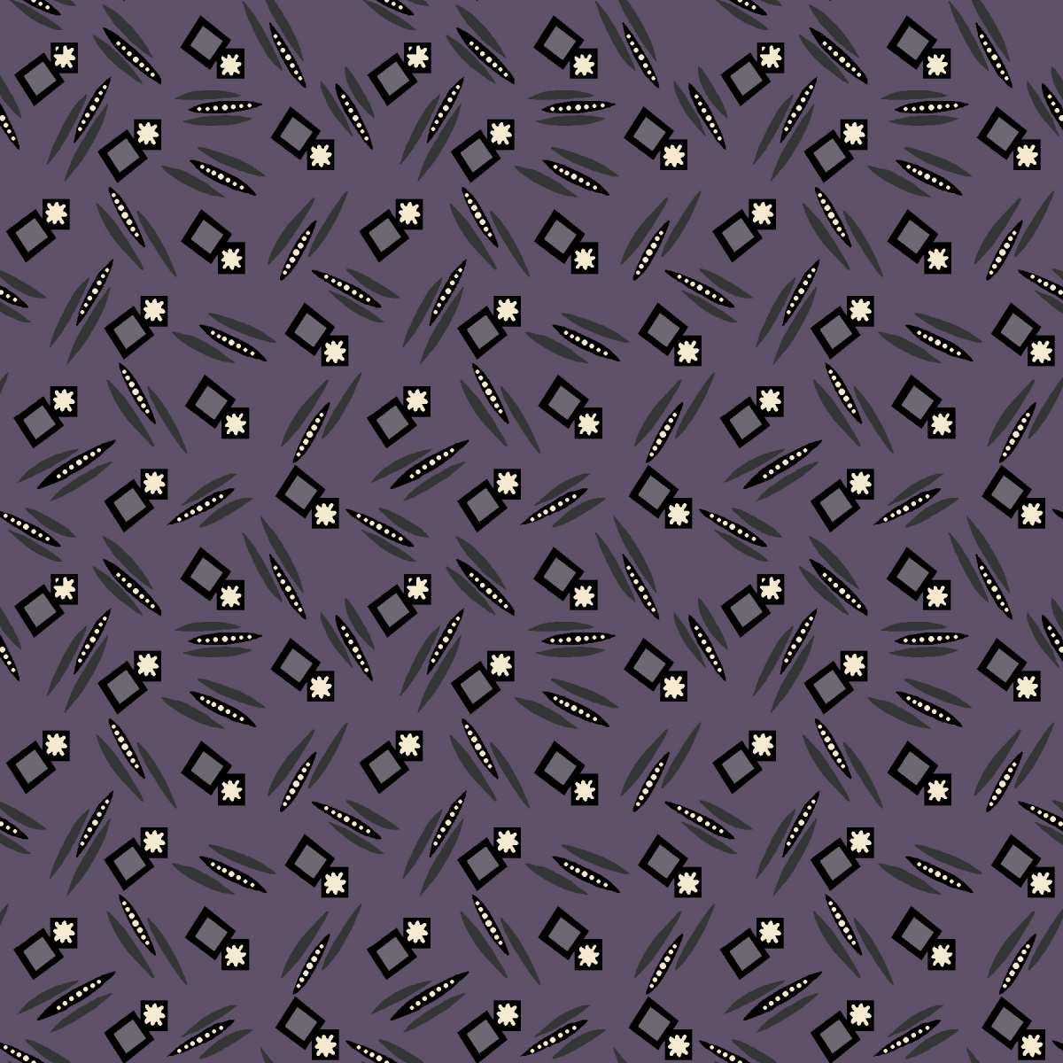 Mr Moon || Squares & Stars Geo || Purple