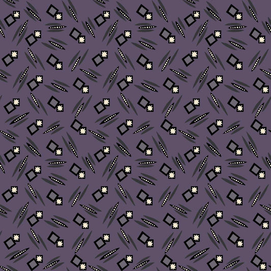 Mr Moon || Squares & Stars Geo || Purple