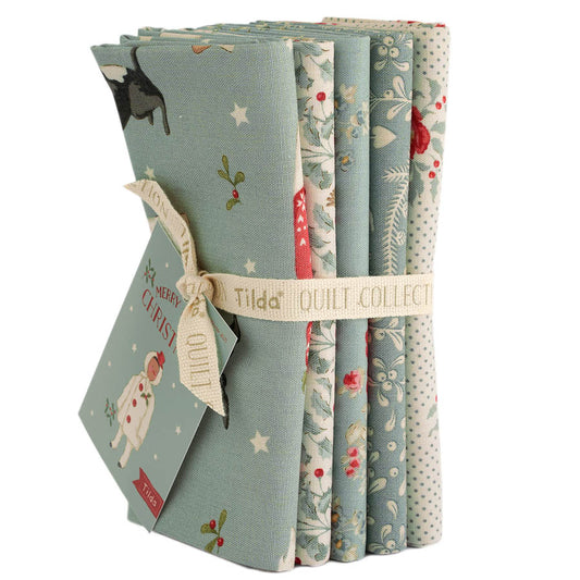 Merry Little Christmas || Fat Quarter Bundle 5pc || Duck Egg