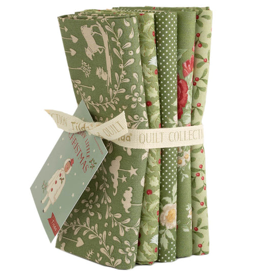 Merry Little Christmas || Fat Quarter Bundle 5pc || Green