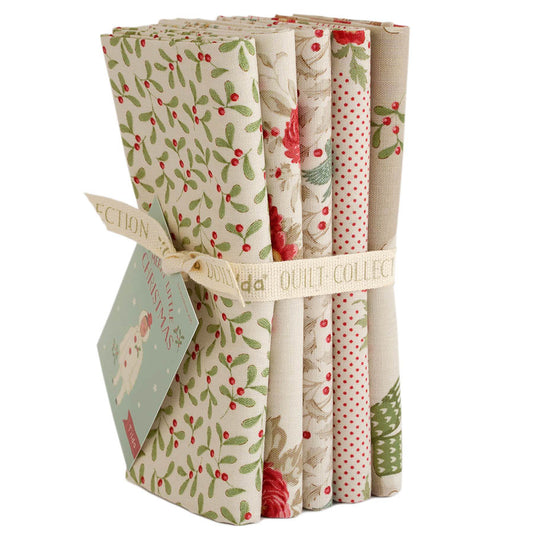 Merry Little Christmas || Fat Quarter Bundle 5pc || Cream