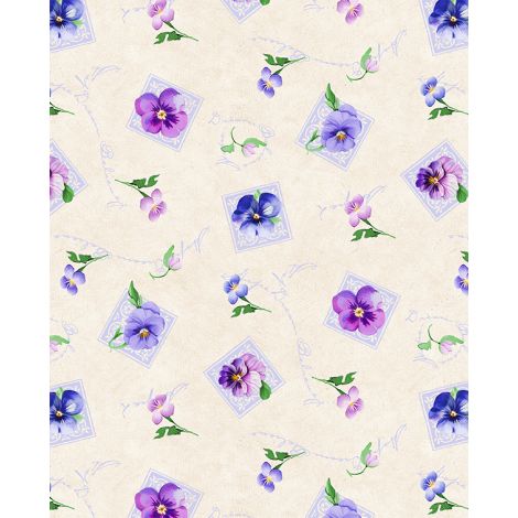 Pansy Fields || Small Florals || Cream