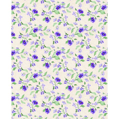 Pansy Fields || Trailing Florals || Cream