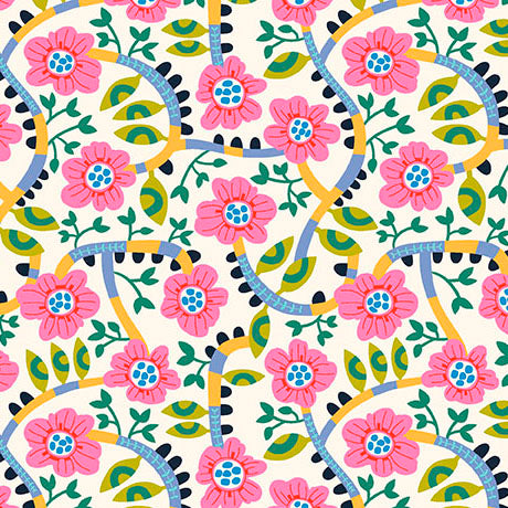 WILD BEAUTY || Small Floral || Lt Cream & Pink