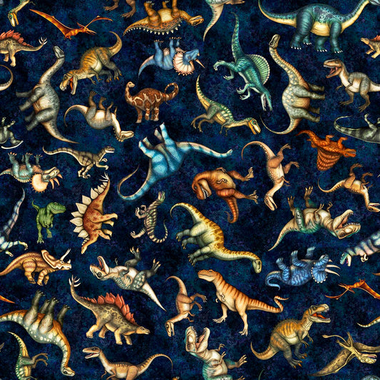 Savage Kingdom || Tossed Dinosaurs || Dark Navy