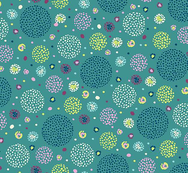 Flora || Dotted Circles || Teal