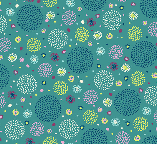 Flora || Dotted Circles || Teal